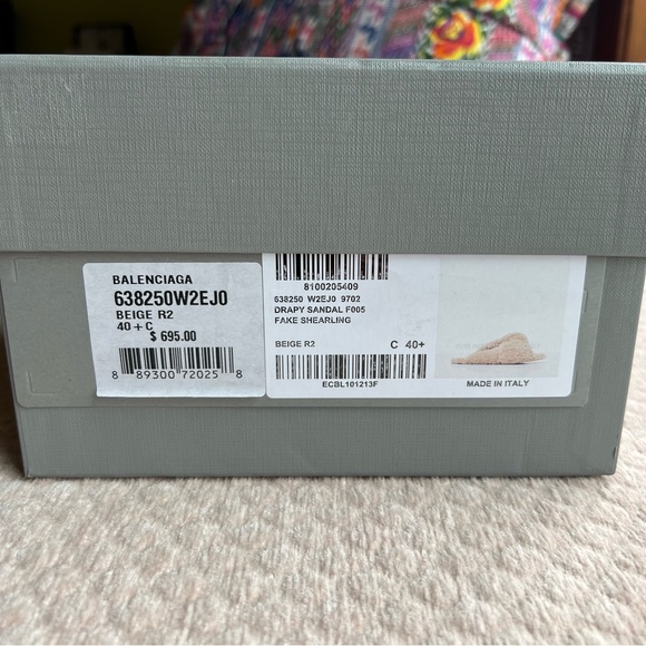 NEW Balenciaga Drapy Shearling Slide Sandals 40.5/10.5 - Picture 2 of 14